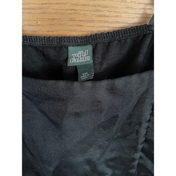 NWT XXS Black Below the knee length chiffon dress with liner & adjustable straps - Picture 3 of 3